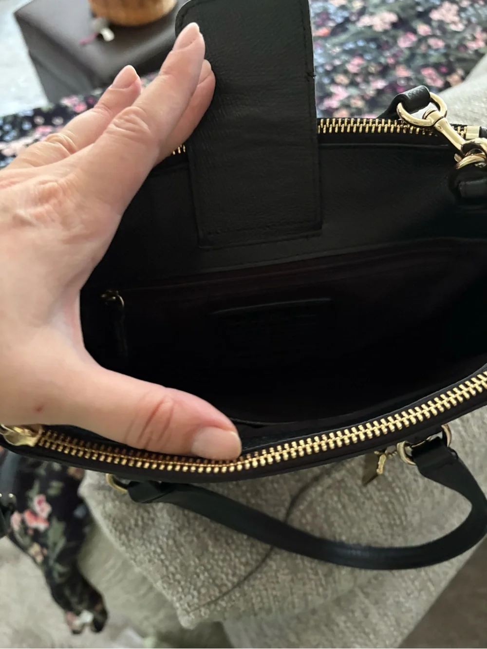 Coach Black Leather Satchel with Gold Hardware